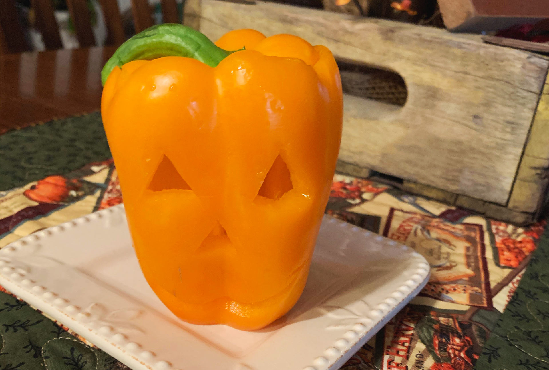 Stuffed Jack-O-Lantern Peppers 1