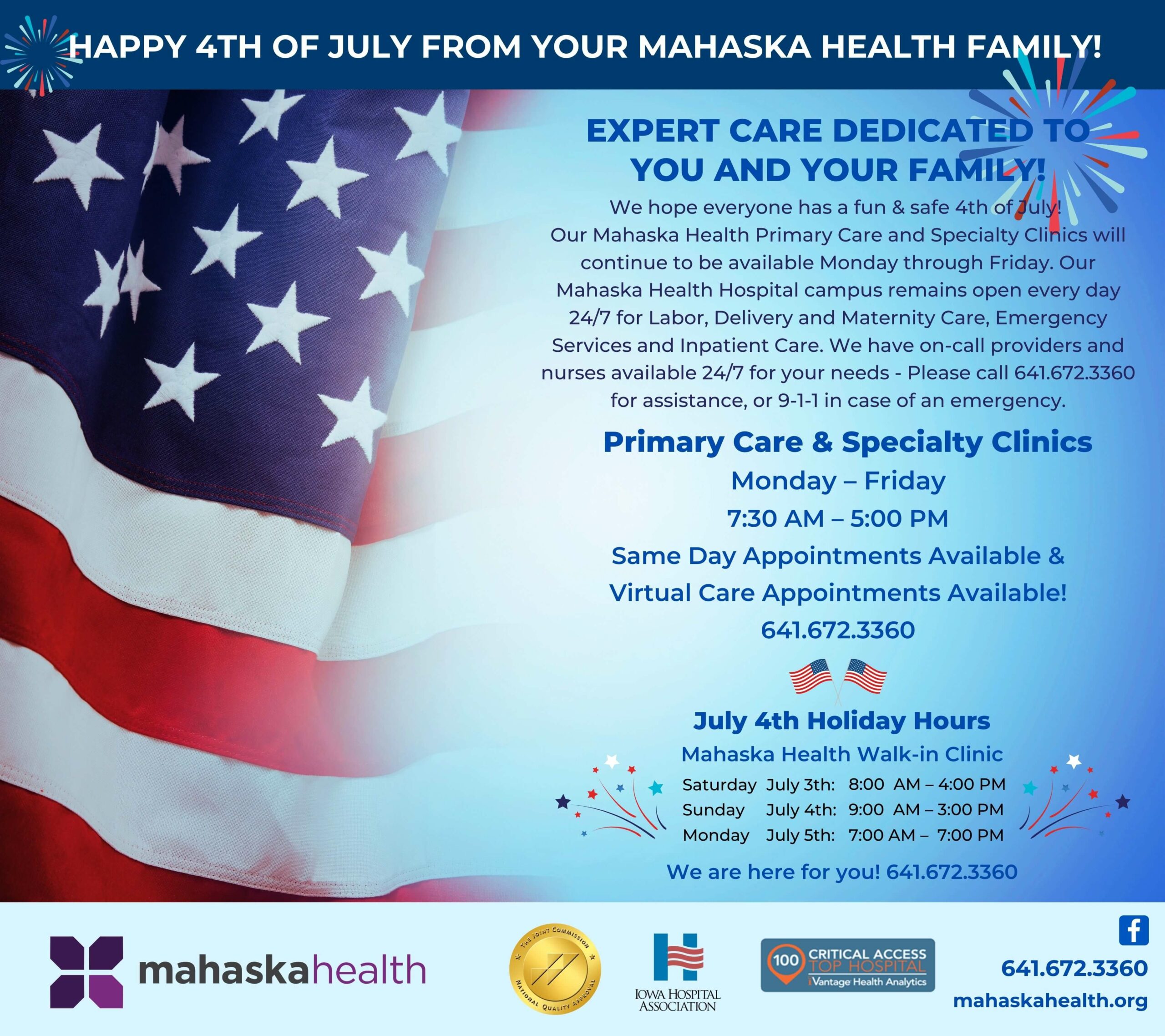 July 4th Hours July 4th 2021 Clinic Hours 1