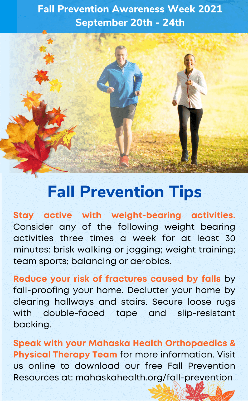 Fall Prevention Tips from your Orthopaedics & Physical Therapy Team 2