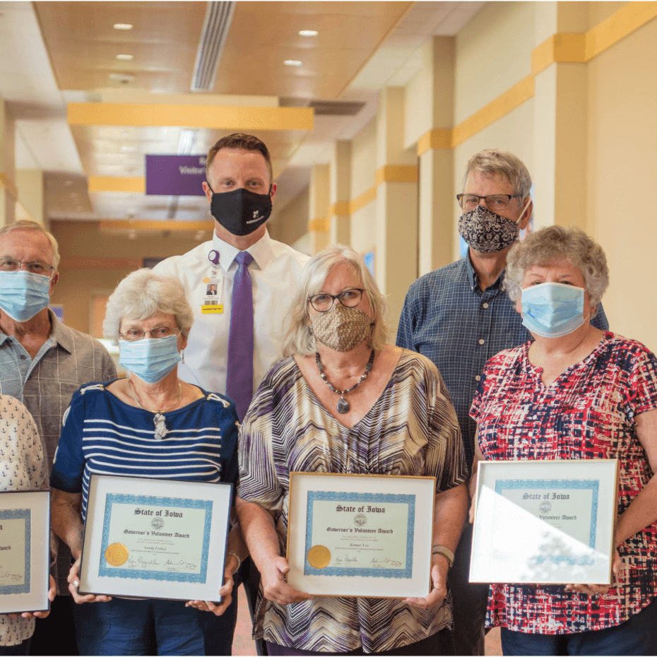 Iowa Governor Awards 2021 Mahaska Health recipients