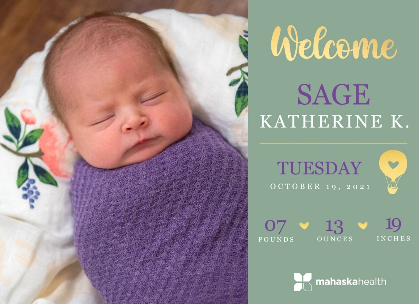 Welcome Sage Katherine K.! 6