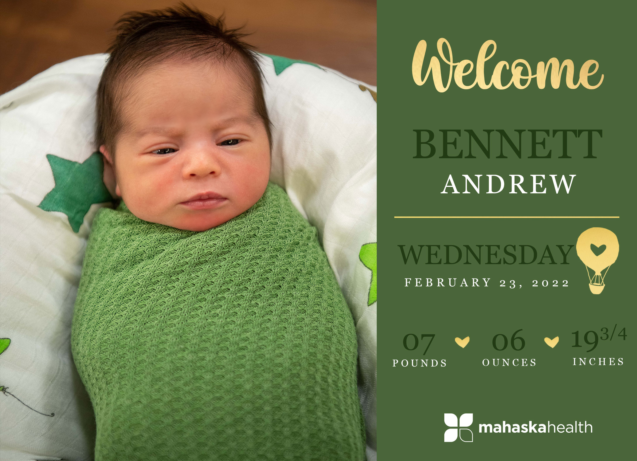 Welcome Bennett Andrew! 6