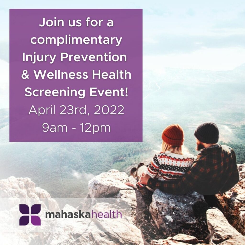 Complimentary Injury Prevention and Wellness Health Screening Event! 1