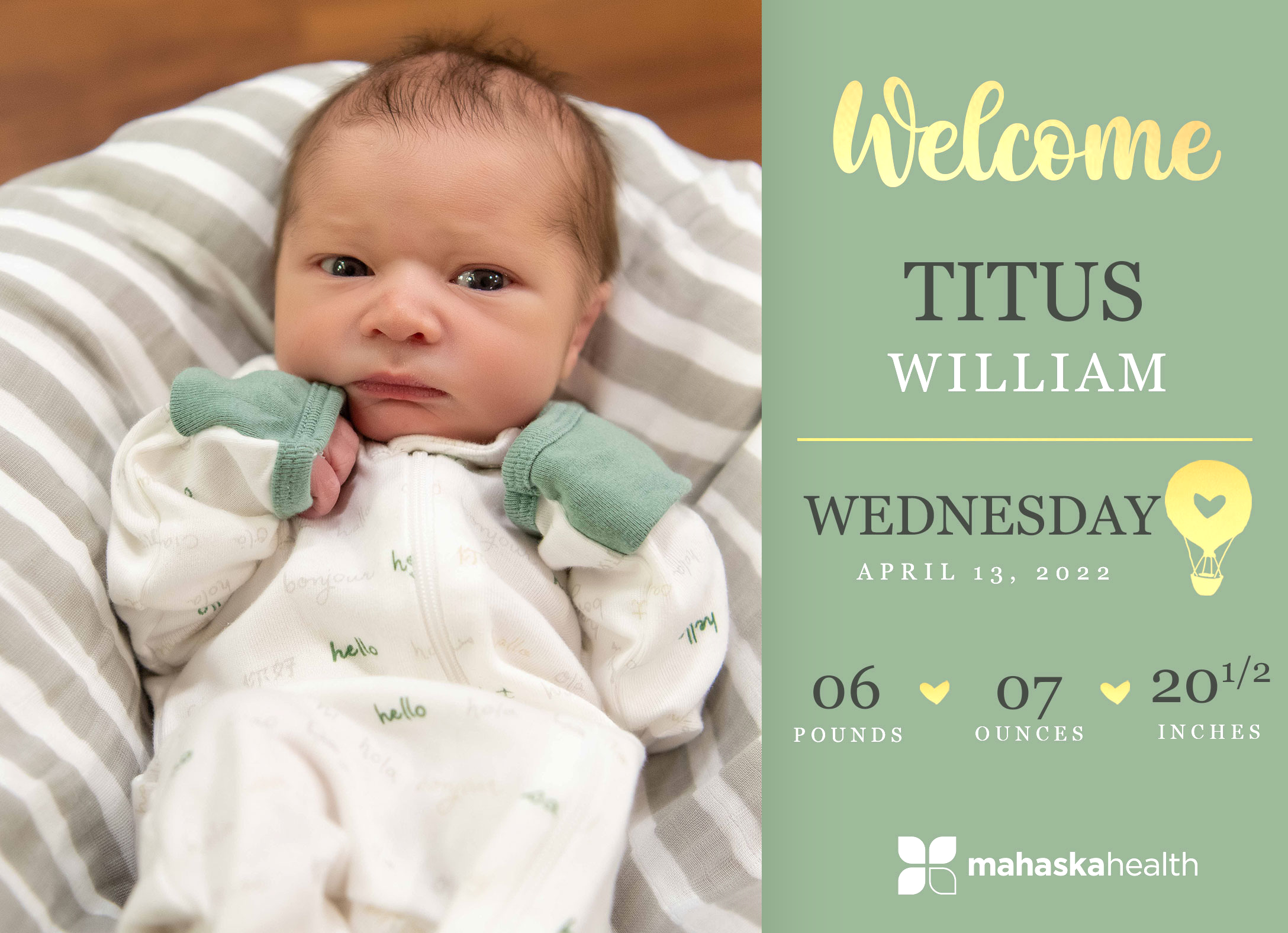 Welcome Titus William! 6