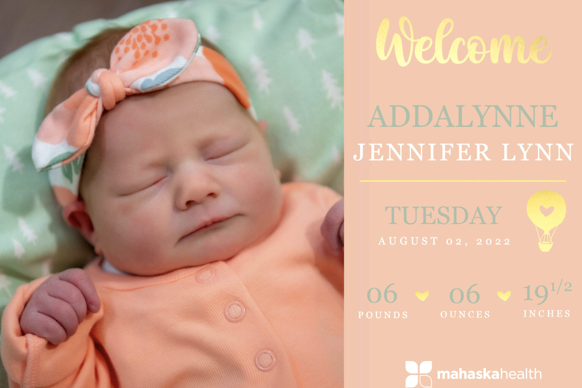 Addalynne Jennifer Lynn August 2022