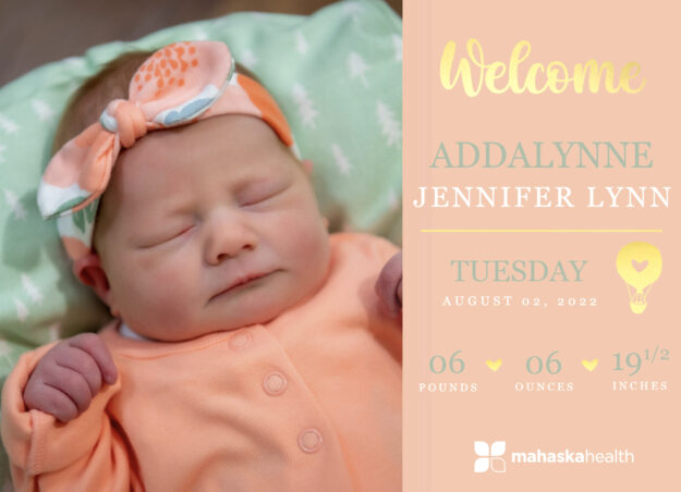 Addalynne Jennifer Lynn August 2022
