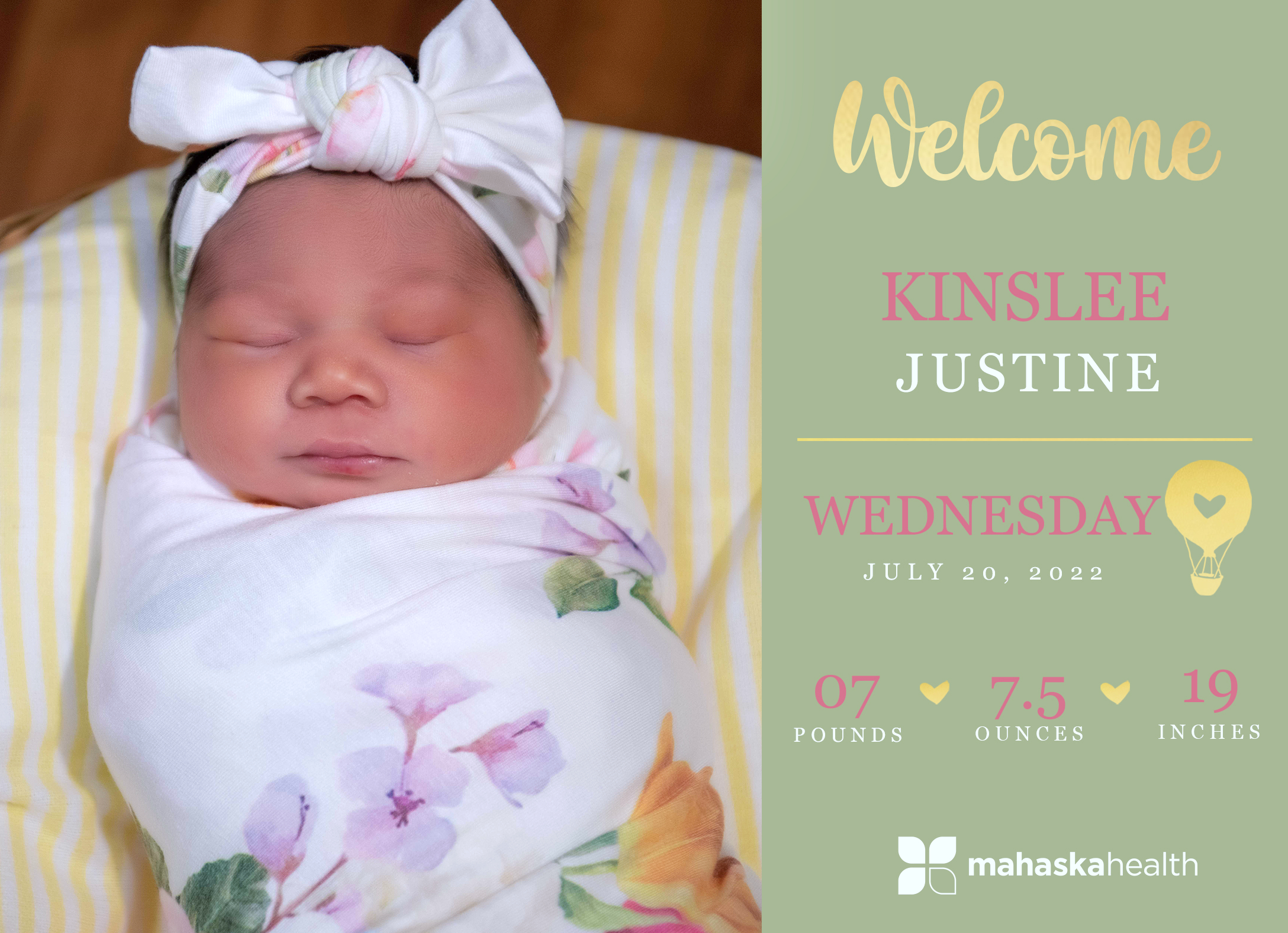 Welcome Kinslee Justine! 6