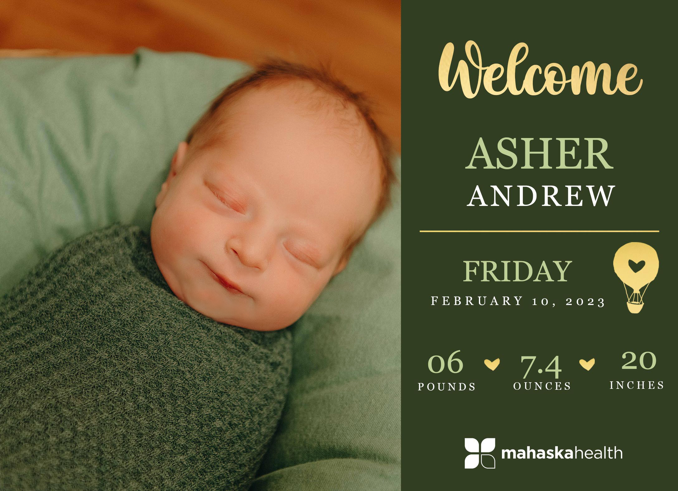 Welcome Asher Andrew! 6