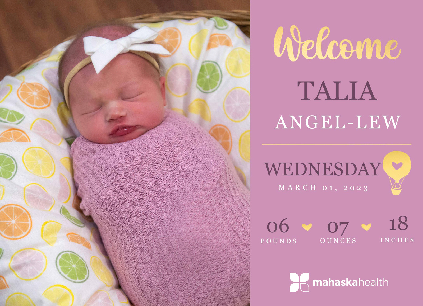 Welcome Talia Angel-Lew! 2