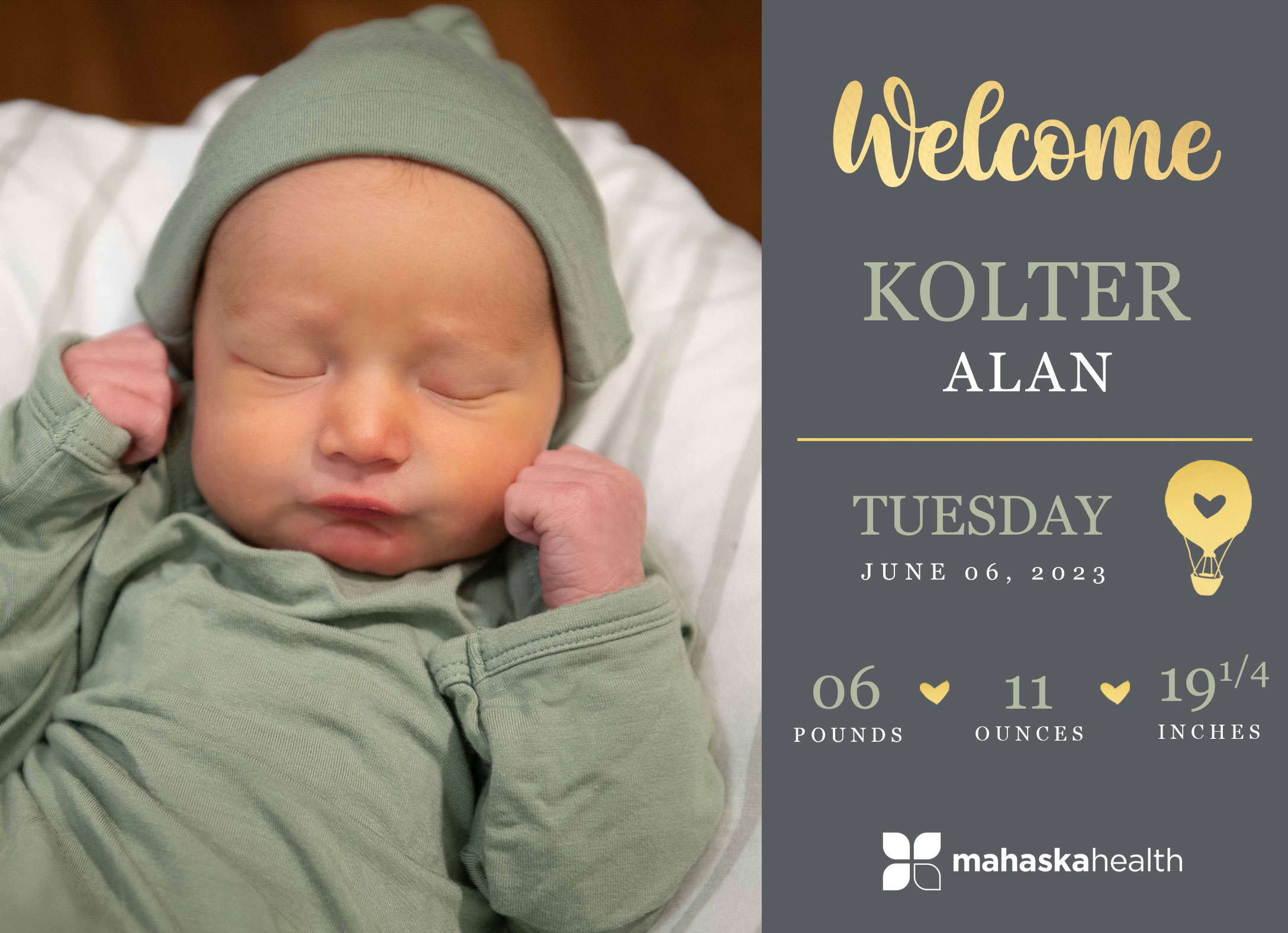 Welcome Kolter Alan! 2