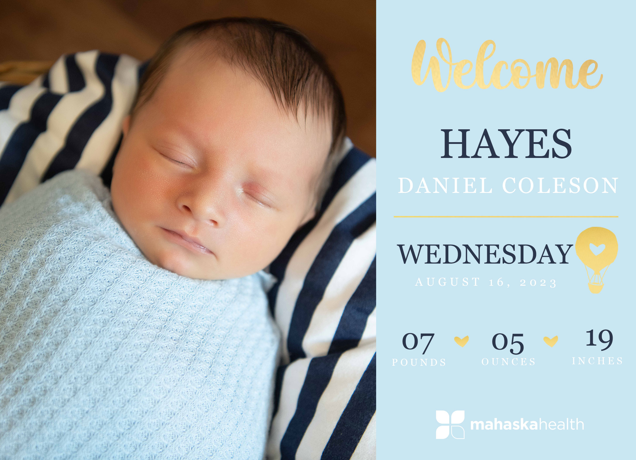 Welcome Hayes Daniel Coleson! 2