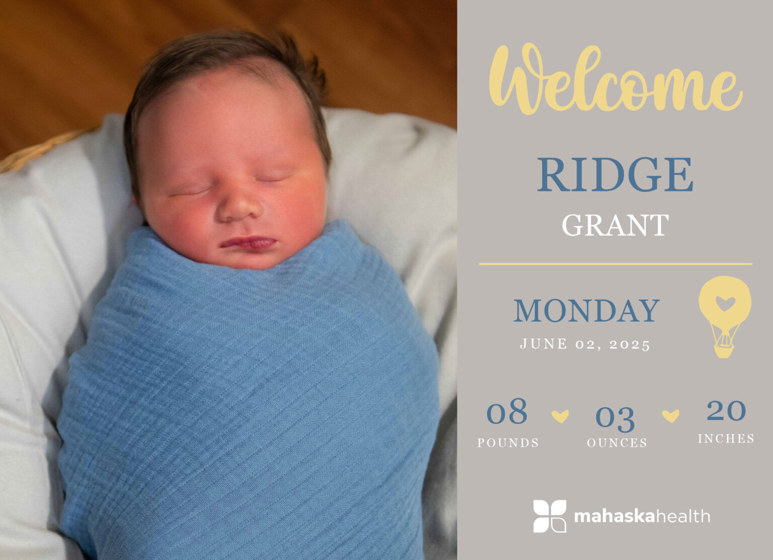Welcome Ridge Grant! - Mahaska Health